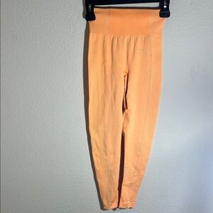 Gymshark Leggings Vital Seamless Women Orange Athletic Yoga High Waist Sz S gym